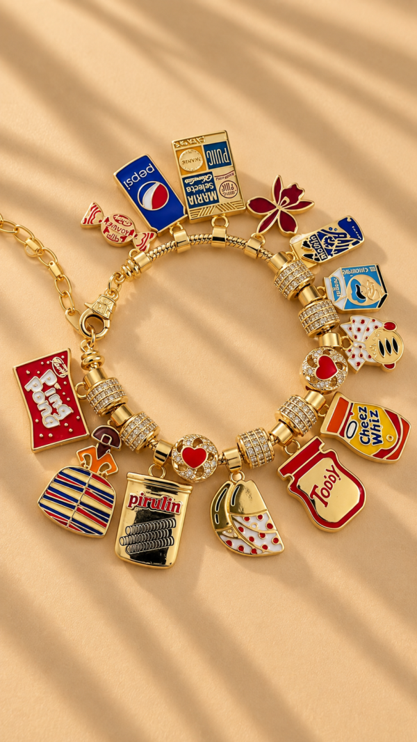 Bracelet with Charms 3 Snake Chain Bracelet